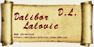 Dalibor Lalović vizit kartica